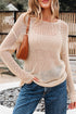 Lightweight Open Knit Boat Neck Pullover Sweater