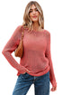 Lightweight Open Knit Boat Neck Pullover Sweater
