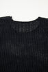 Lightweight Open Knit Boat Neck Pullover Sweater
