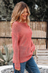 Lightweight Open Knit Boat Neck Pullover Sweater