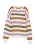 Lightweight Open Knit Striped Crew Neck Sweater