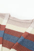 Lightweight Open Knit Striped Long Sleeve Cardigan