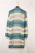 Lightweight Open Knit Striped Long Sleeve Cardigan