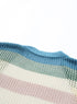 Lightweight Open Knit Striped Long Sleeve Cardigan