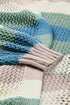 Lightweight Open Knit Striped Long Sleeve Cardigan