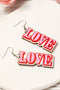 Lightweight Plywood Love Pendant Fishhook Drop Earrings