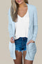 Lightweight Pointelle Knit Open Front Pocket Cardigan