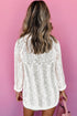 Lightweight Pointelle Open Front Long Sleeve Cardigan