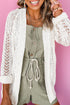 Lightweight Pointelle Open Front Long Sleeve Cardigan