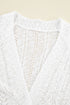 Lightweight Pointelle Open Front Long Sleeve Cardigan
