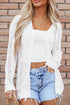 Lightweight Pointelle Open Front Long Sleeve Cardigan