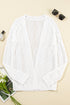 Lightweight Pointelle Open Front Long Sleeve Cardigan