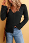 Lightweight Ribbed Knit Button Front V Neck Cardigan