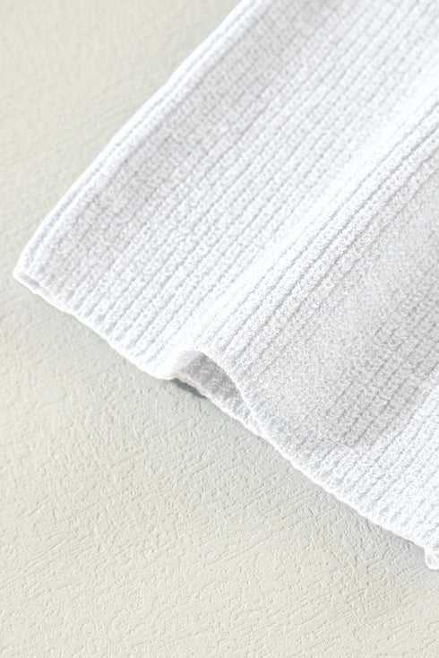 Lightweight Ribbed Knit Button Front V Neck Cardigan