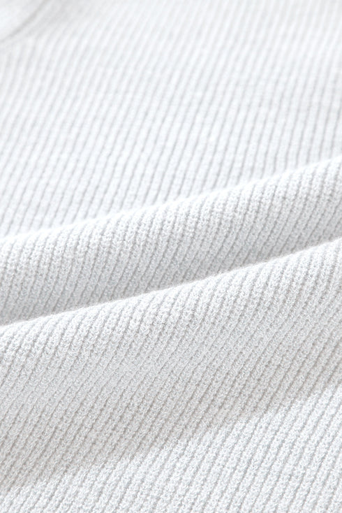 Lightweight Ribbed Knit Button Front V Neck Cardigan