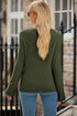 Lightweight Ribbed Knit Button Front V Neck Cardigan