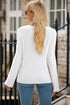 Lightweight Ribbed Knit Button Front V Neck Cardigan