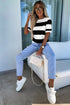 Lightweight Striped Crew Neck Knit Top