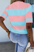 Lightweight Striped Crew Neck Knit Top