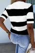 Lightweight Striped Crew Neck Knit Top