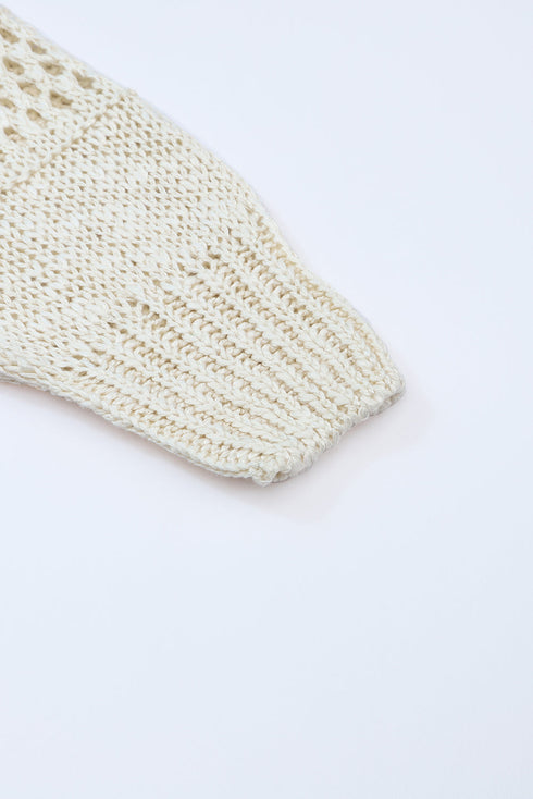 Lightweight Textured Open Front Boho Knit Cardigan