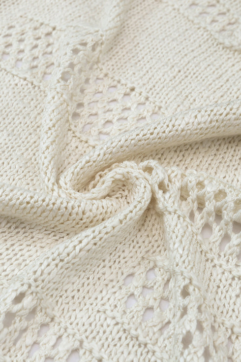 Lightweight Textured Open Front Boho Knit Cardigan