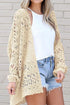 Lightweight Textured Open Front Boho Knit Cardigan