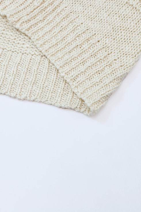 Lightweight Textured Open Front Boho Knit Cardigan