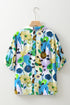 Lightweight Viscose Blend Floral Print Slit Neck Blouse