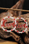 Lightweight Wooden Cutout Heart Statement Drop Earrings