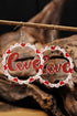 Lightweight Wooden Cutout Heart Statement Drop Earrings