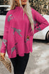Lively Cheetah Print High Neck Split Hem Sweater