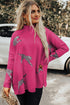 Lively Cheetah Print High Neck Split Hem Sweater