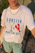 Lobster Martini Diet Graphic Print Short Sleeve Tee