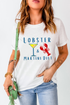 Lobster Martini Diet Graphic Print Short Sleeve Tee