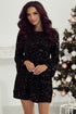 Long Bell Sleeve Sequin Shift Dress