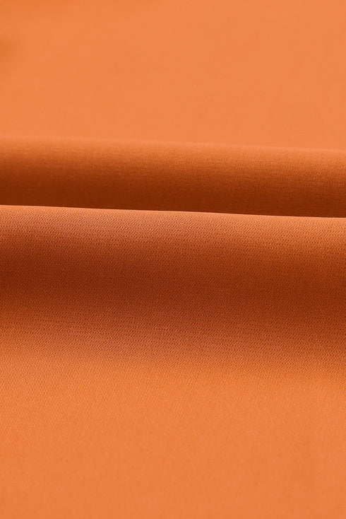 Long Bubble Sleeve Mock Neck Chiffon Blouse