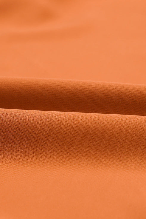 Long Bubble Sleeve Mock Neck Chiffon Blouse