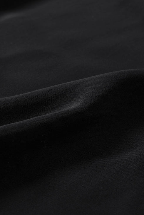 Long Bubble Sleeve Mock Neck Chiffon Blouse