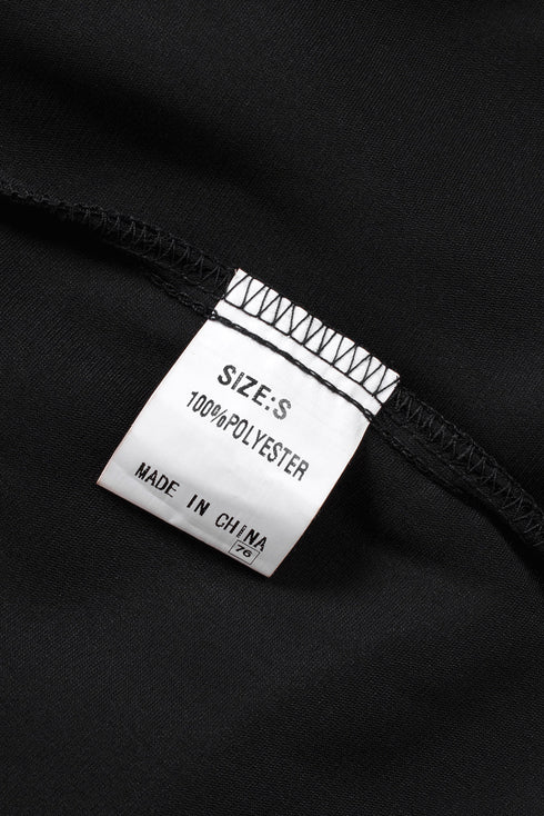 Long Bubble Sleeve Mock Neck Chiffon Blouse