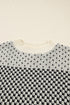 Long Cuff Balloon Sleeve Geometric Knit Sweater