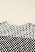 Long Cuff Balloon Sleeve Geometric Knit Sweater