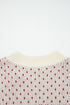 Long Cuff Balloon Sleeve Geometric Knit Sweater
