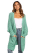 Long Line Open Front Knitted Cardigan With Pockets