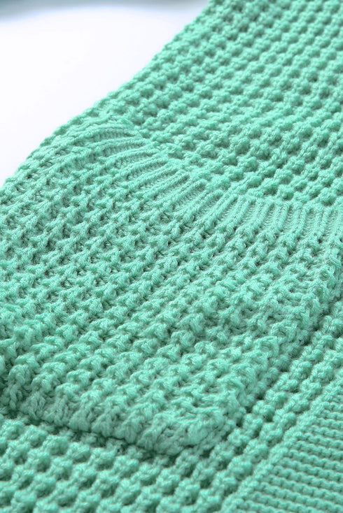 Long Line Open Front Knitted Cardigan With Pockets