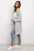 Long Line Open Front Knitted Cardigan With Pockets