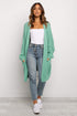 Long Line Open Front Knitted Cardigan With Pockets