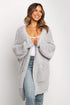Long Line Open Front Knitted Cardigan With Pockets