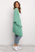 Long Line Open Front Knitted Cardigan With Pockets