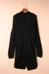 Long Line Open Front Knitted Cardigan With Pockets